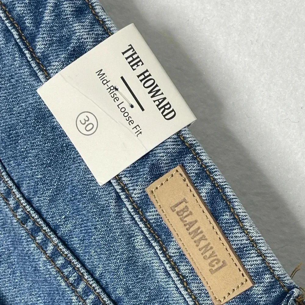 Blank NYC The Howard Mid-Rise Loose‎ Fit Organic Cotton Button Fly Jeans Size 30 - Picture 12 of 16